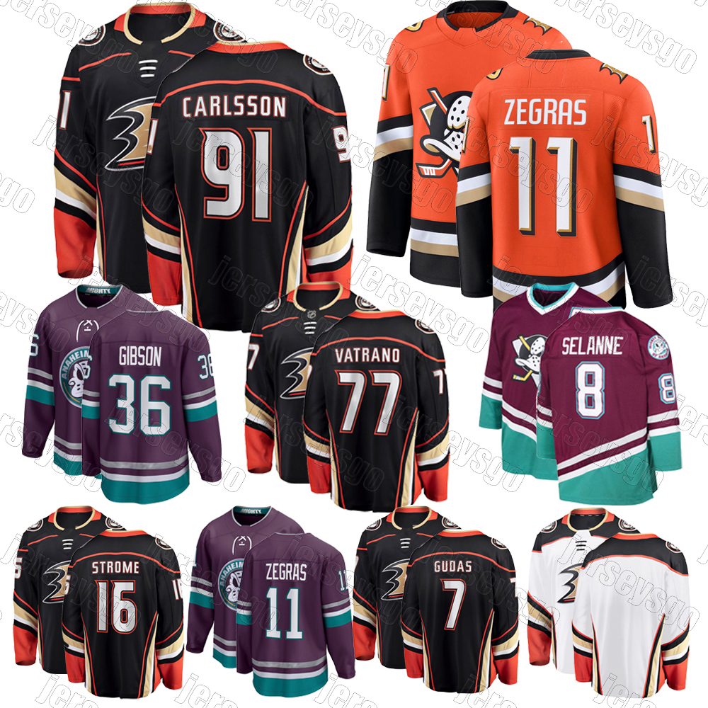 11 Trevor Zegras anaheim hockey jersey ducks jersey 36John Gibson 91Leo Carlsson Gudas Vatrano Troy Terry Killorn Strome Charlie Conway Lukas Dostal jerseys