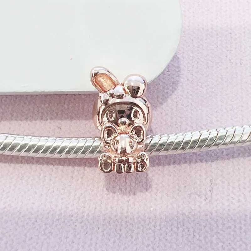 Sanrio 2024 New Rose Gold Cat DIY Jewelry Bead Fit European Silver 925 Bracelet For Women DIY w250716