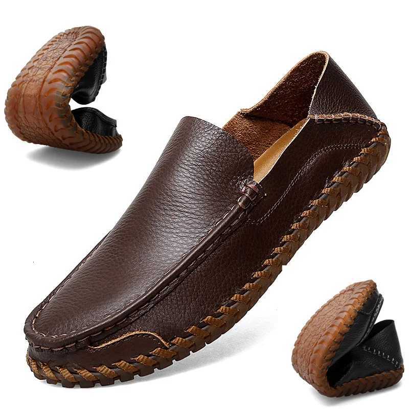 Loafers Men Handmade Leather Loafer Casual Driving Flats Slip-on Shoes Luxury Comfy Moccasins Loafers Shoes Comfortable W250716