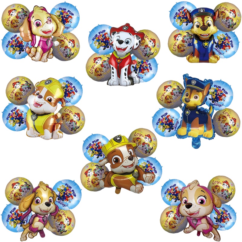 20-inch Paw Patrol themed cartoon aluminum film balloons, decorative balloons, party decoration items and atmosphere decoration