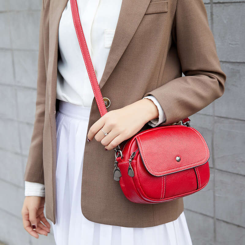 2022 New and Elderly Women, Multi-layer Soft Leather Mom Women's Crossbody Bag, Single Shoulder Bag for Middle-aged Ladies