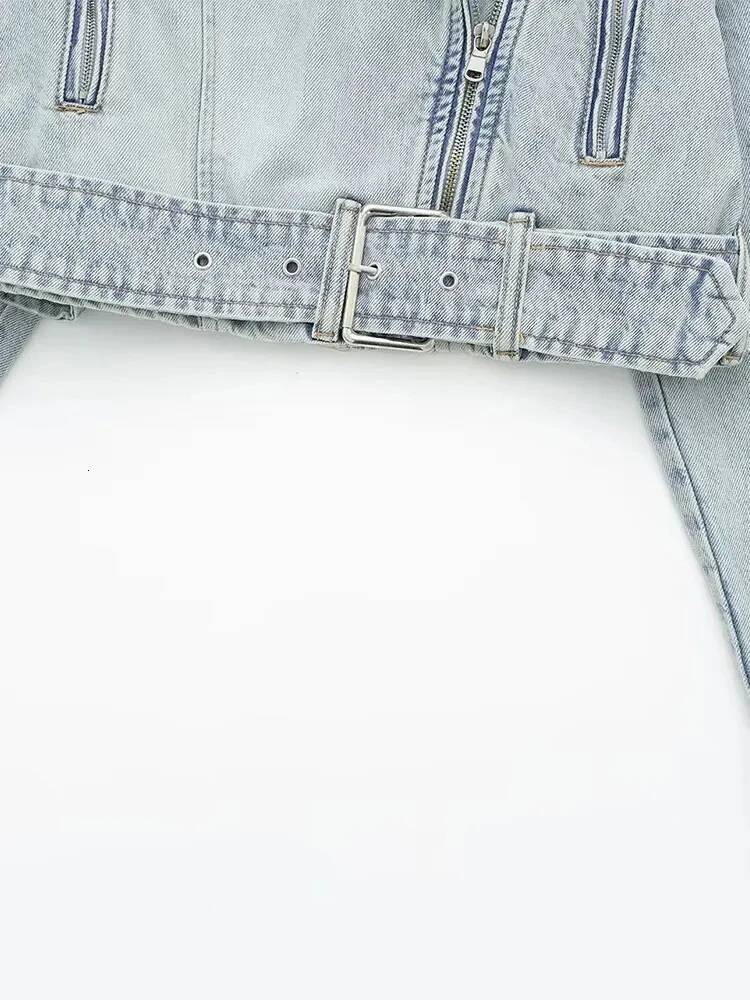 Nlzgmsj 2025 Autumn Winter Denim Coat Lapel Long Sleeve Short Jackets Lady Chic Loose Streetwear Women Jacket