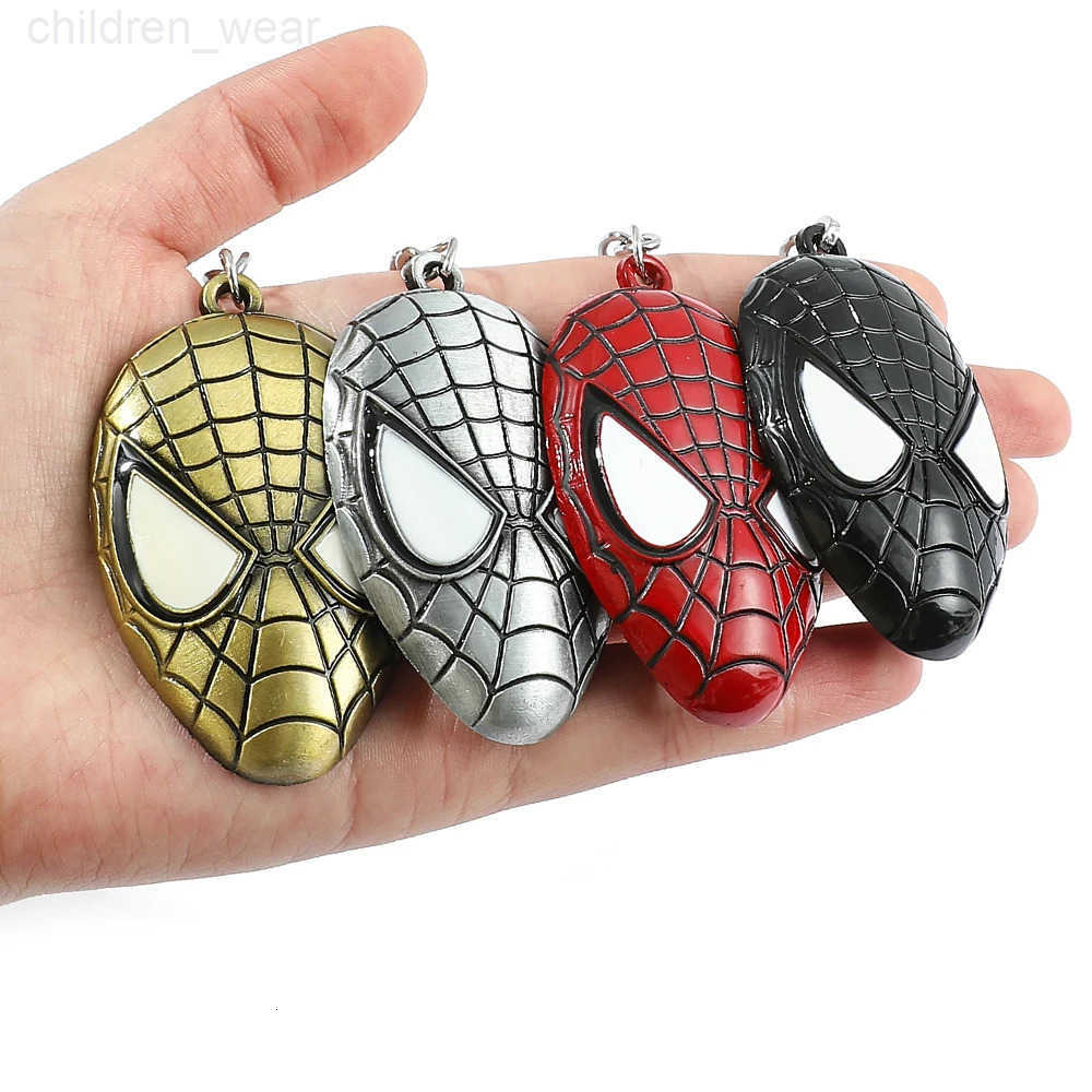 Disney Marvel Spiderman Keychain Y2k Anime Avengers Alloy Spider Mask Keyrings Boys Mens Pendant Key Chain Accessories Gift W20250716