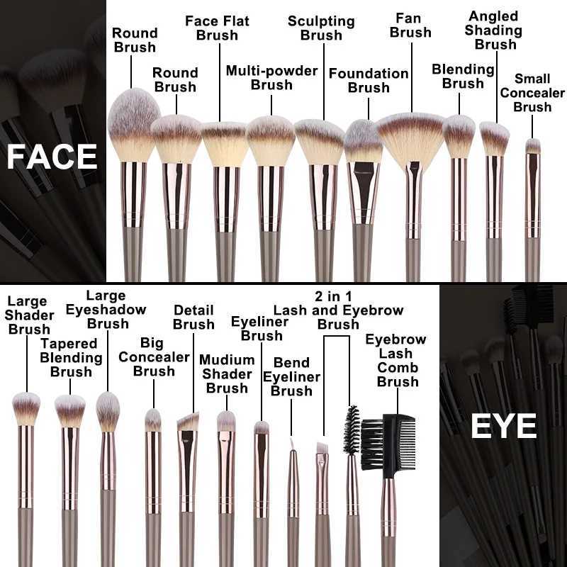 3-20PCS Makeup Brushes Set Eyeshadow Fluffy Foundation Concealer Blush Highlighter Storage Box Female Cosmetics Beauty Tools XJ2500716