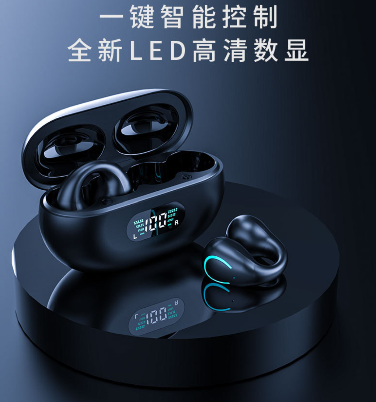 Wireless bone conduction Bluetooth earphones with noise cancellation, designed for sports, private mold, popular OEM customization, clip-on style