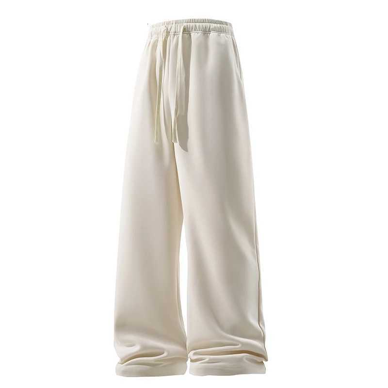 Wide Leg Pant Fashion Casual Breathable Men Sweatpants Male Autumn Versatile Elastic High Waist Drawstring Loose Straight Trousers y250716