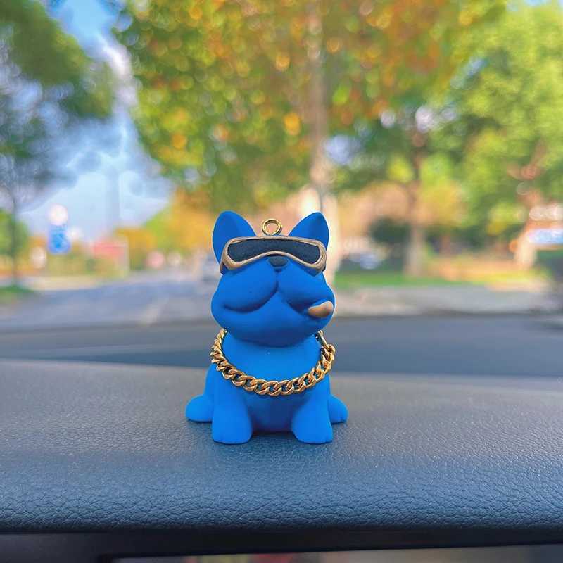 Anime Personality Bulldog Car Interior Decoration Trend Sunglasses Bulldog Auto Center Console Ornaments For Car Accessories S25716