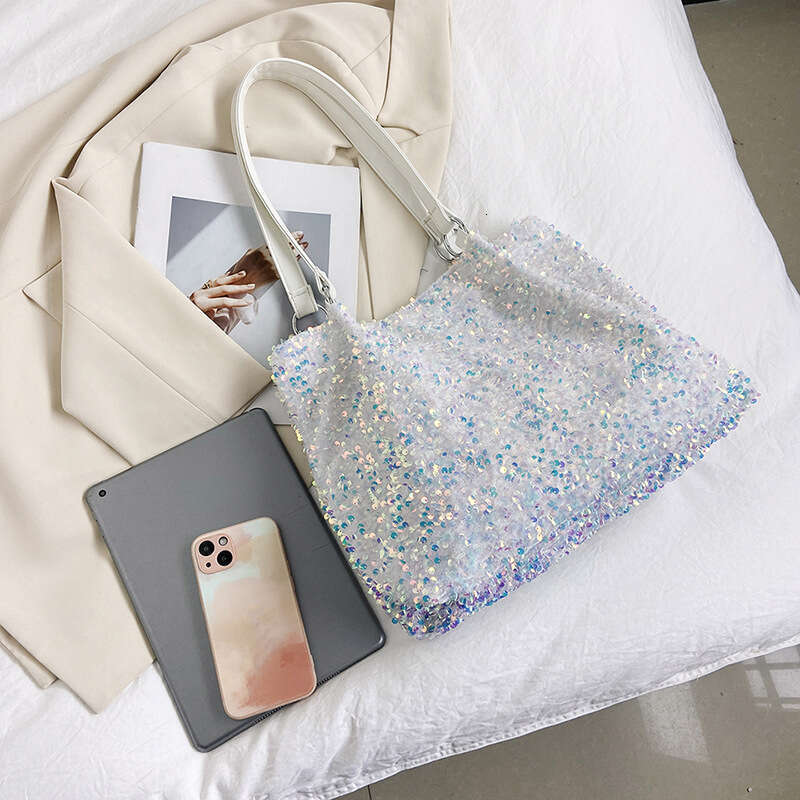 Large Capacity Underarm New 2025 Spring Fashion Sequin Colorful Shoulder Ins Style Women's Bucket Bag