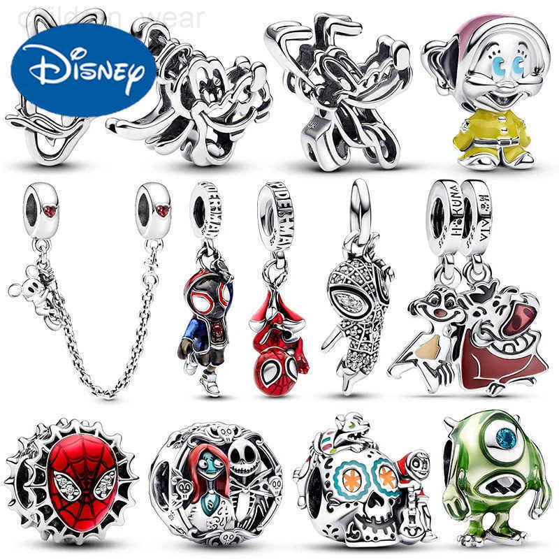 Disney 925 Silver Charms Disney Hollow Donald Duck and Happy Dog Charm Beads Fits Bracelet Necklace Women Luxury Jewelry Festival Gifts W20250716