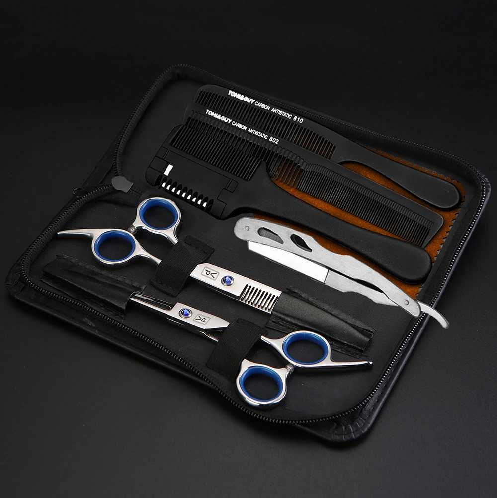 Professional Japan 440C 6 Hair Scissors Haircut Scissor Thinning Barber Cutting Shears Hairdresser Scissors Barbershop Set W250716