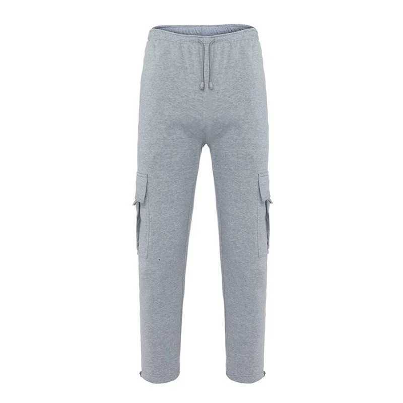 Mens Loose Cargo Pants Casual Drawstring Elastic Waist Wide Leg Athletic Sweatpants Outdoor Trousers y250716