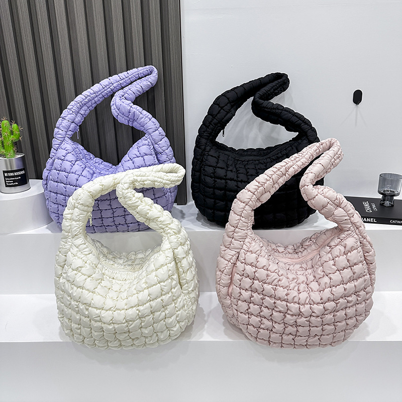Womens Cloud Design Large Capacity Pleated Shoulder Bag - Casual Style