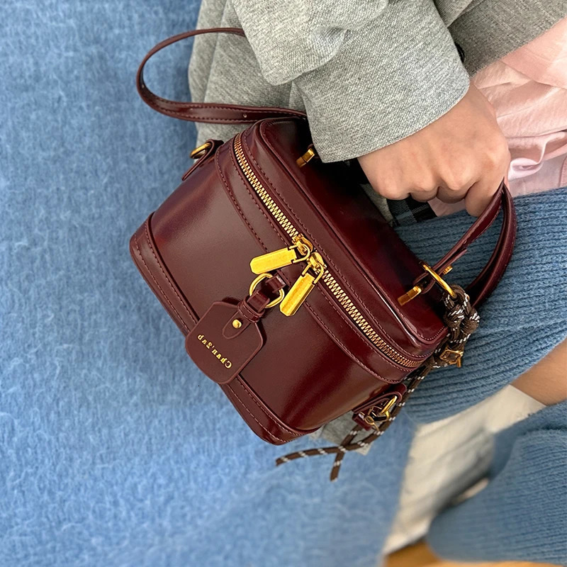 Textured Women Leather Crossbody Bag Solid Flap Mini Box Messenger Bags Female Versatile Casual Soft Pu Shoulder Bucket Packs 250714