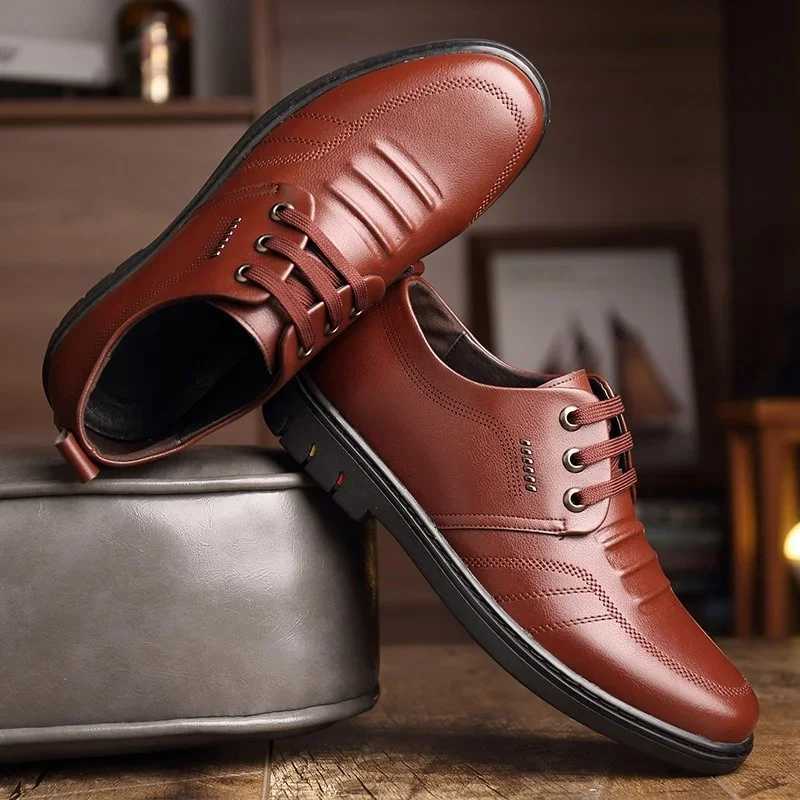 Leather Male Dress Shoes Man Casual Leather Shoes Business Mens Shoe Men Loafers England Flats Breathable Sport Outdoor Footwear W250716