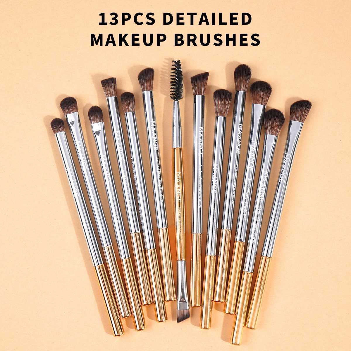 23-piece Makeup Tool Kit 20 Brushes Liquid Cream Blending Concealer Eyeshadow Brushes with 2 Powder Puffs Storage Bag XJ2500716