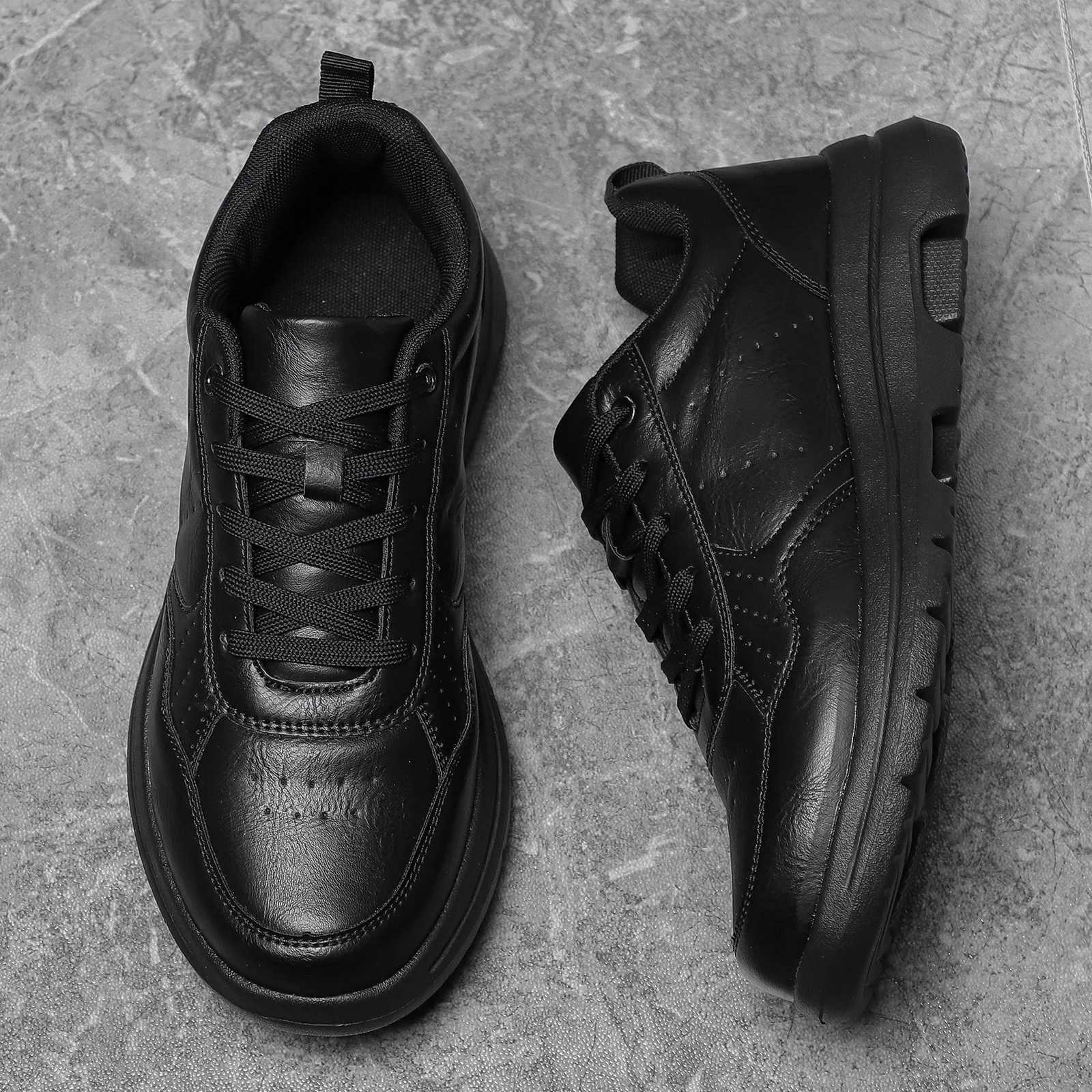 Mens Business Leather Shoes Soft Moccasin Shoes Comfortable Casual Shoes for Men Autumn Solid Black White Men Sneakers W250716