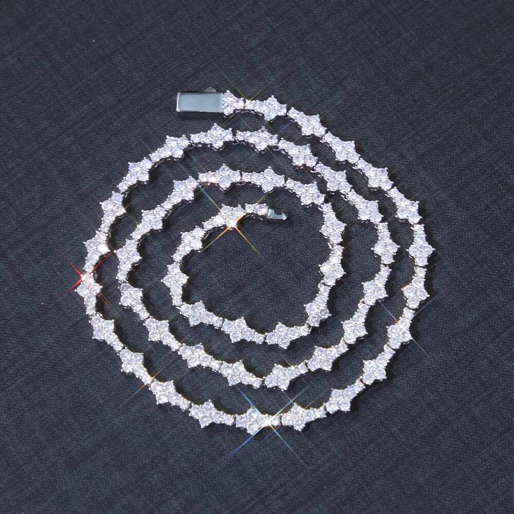 Special Design Hip Hop Cross ShapeTennis Chain 925 Sterling Silver Pass Diamond Tester VVS Moissanite Tennis Chain Bracelet