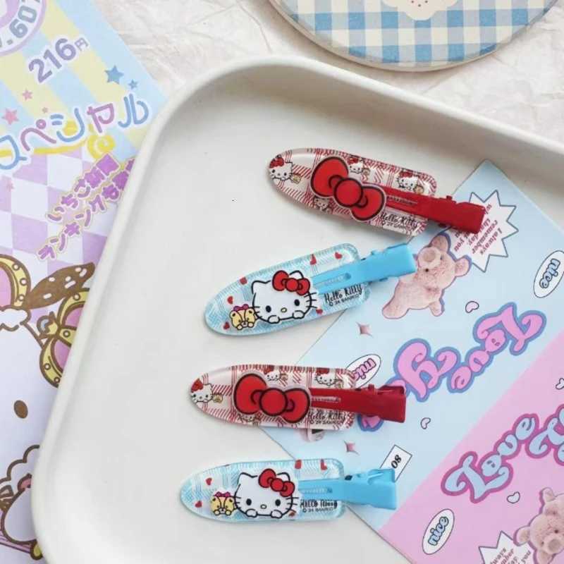 Sanrio 4pcs Japanese Cartoon HelloKitty Seamless Hair Clips for Girls with Broken Hair and Bangs w250716