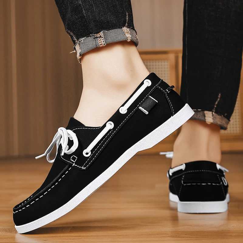 igh Quality Black Leather Casual Shoes for Man Moccasins Designer Business Boat Shoes Men Comfort Flats Mens Driving Shoes W250716