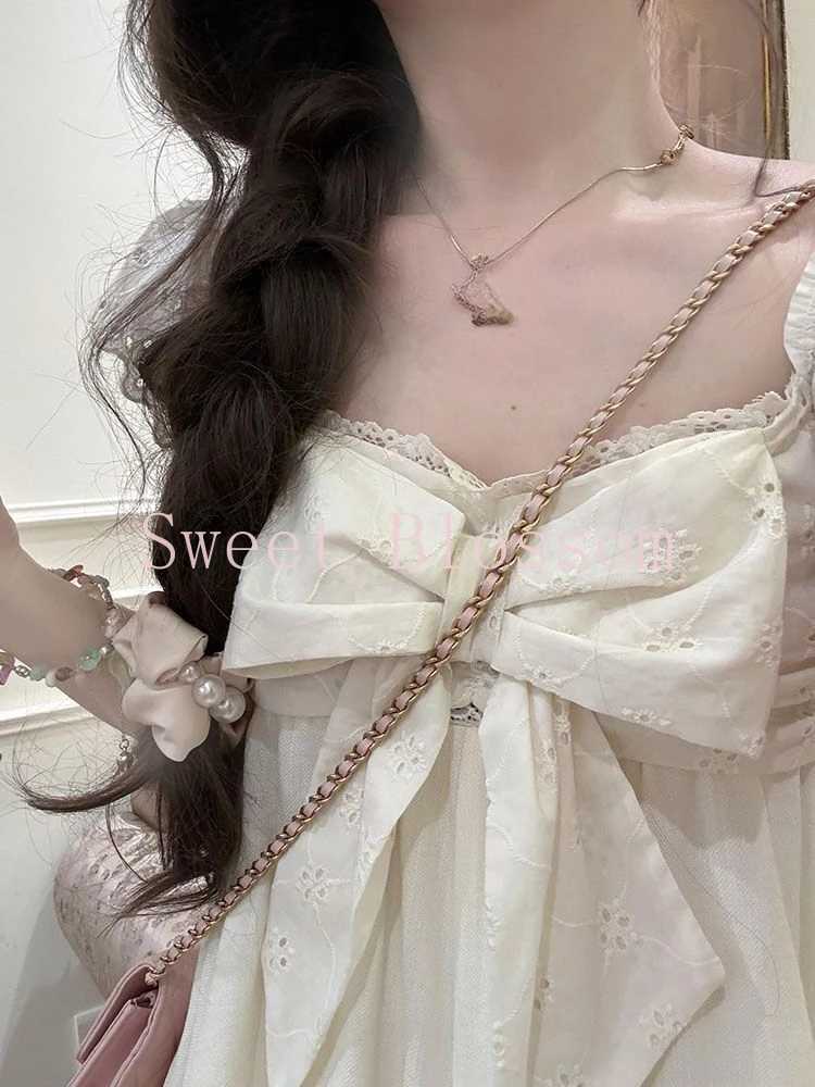 Japanese Sweet Lolita Cute Dress Women Bow Lace Sleeve Fairy Mini Dresses New Fashion Elegant Kawaii Harajuku Slim Clothing 2025 R250716