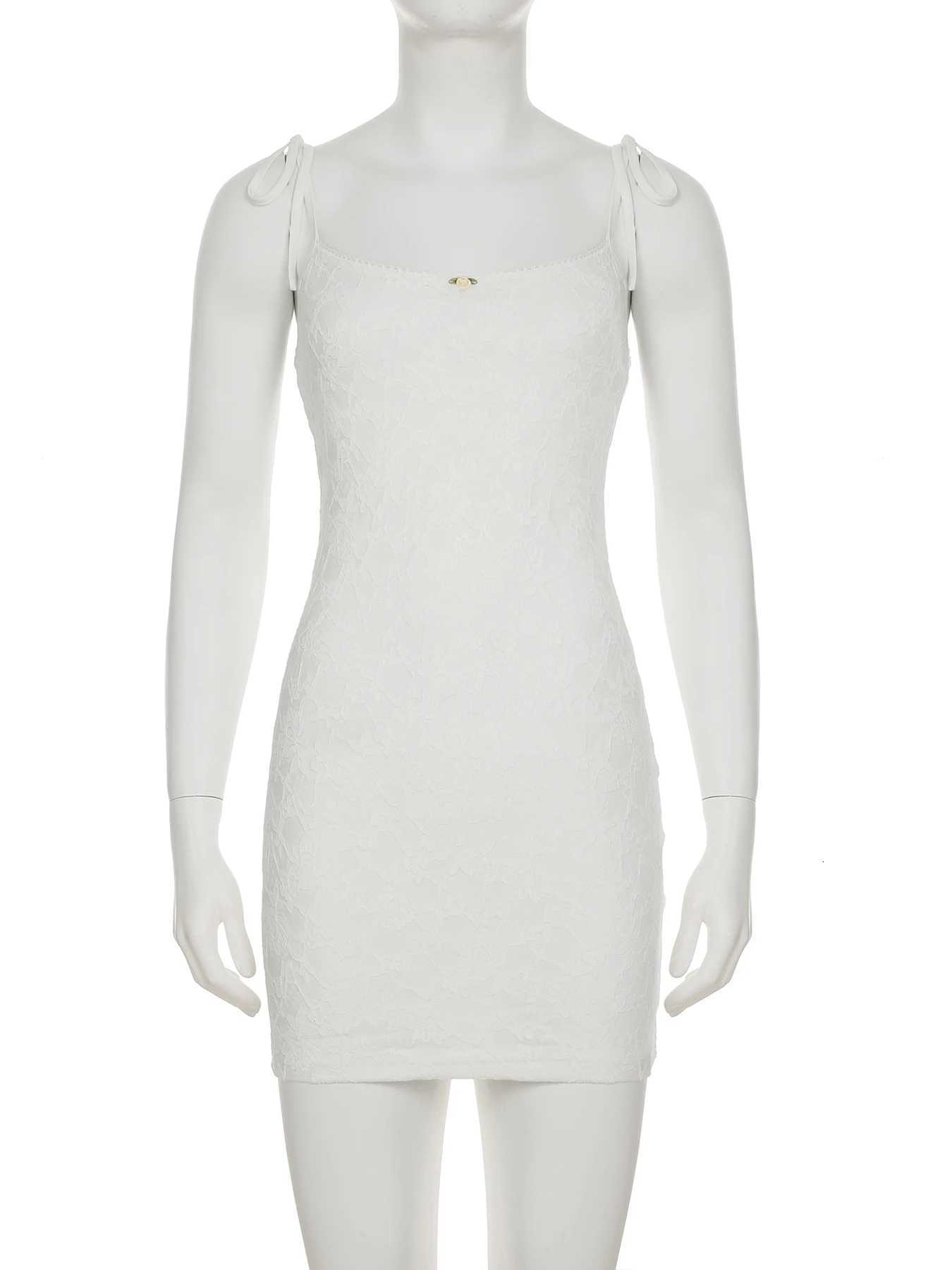 1Masure Holiday Lace Bodycon Dress Beach Style Slash Neck Sleeveless Mini Dresses for Women 2025 Summer Fashion Streetwear Lady R250716