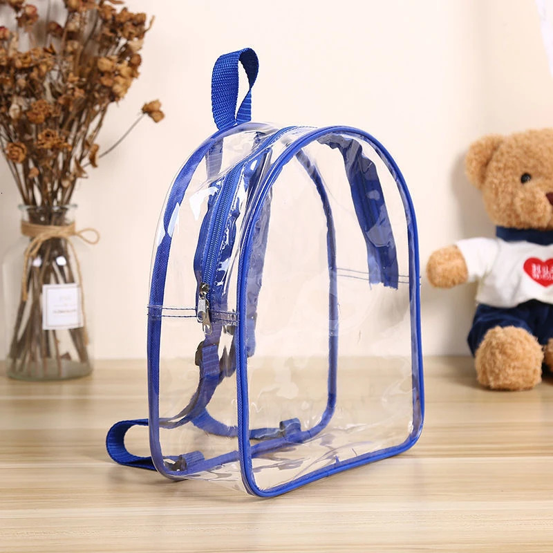Lightweight Transparent Backpack Cute Zipper Double Shoulder Jelly Book Bag 250714
