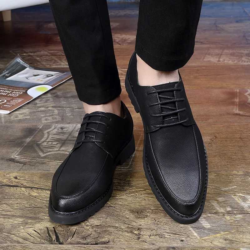 Loafers Pointed Toe Thick Sole Soft Platform Male Casual Shoe Office Moccasin Mens Leather Shoes in Promotion Free Shipping New W250716