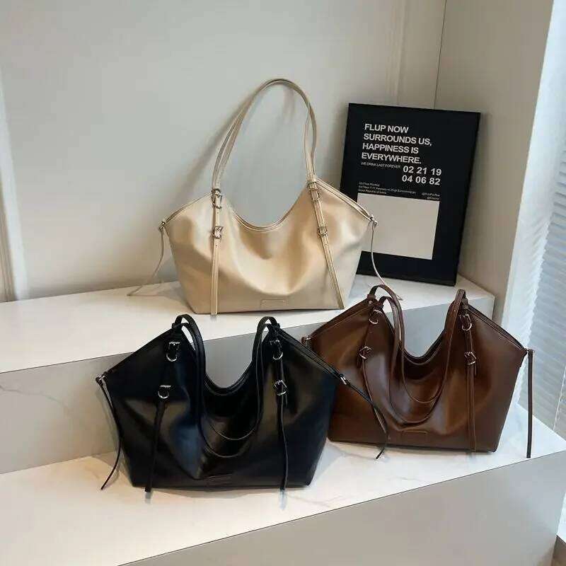 New2025 Retro Fashion Tote Niche All-In-One Large Capacity Commuter Shoulder Senior Leisure Bag Women's Handbag High Quality