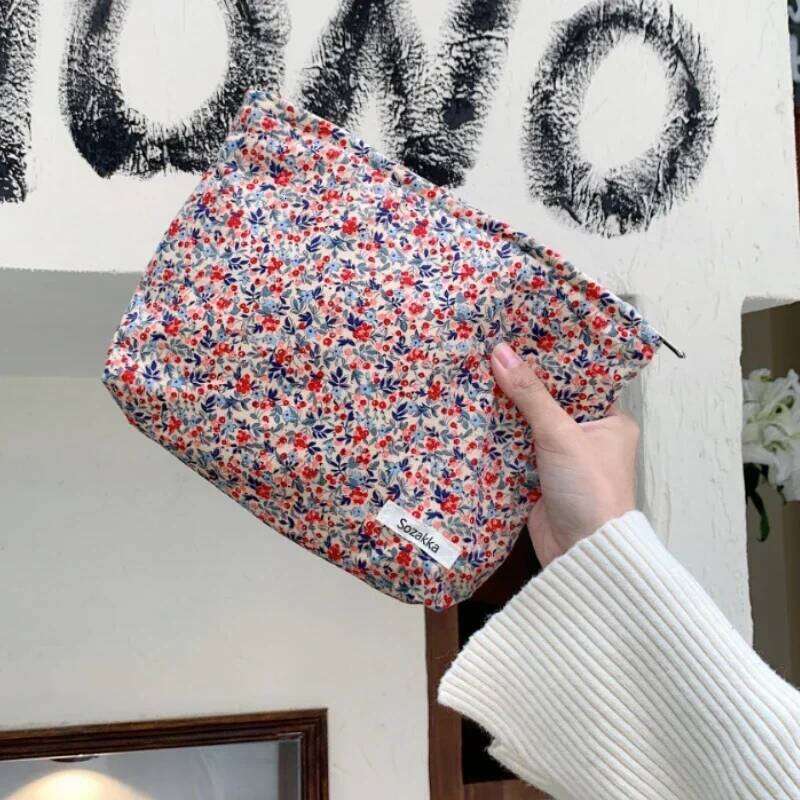 Large Capacity Women's Cosmetic Kit Toiletry Organizer Daily Clutch Bag Ins Fashion Retro Floral Makeup Pouch X250716