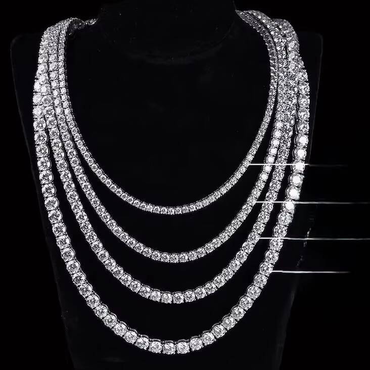 925 Silver VVS Moissanite Diamond Iced Out Custom Tennis Chain Premium Quality Hip Hop Chain for Men Women Fine Chains Necklaces