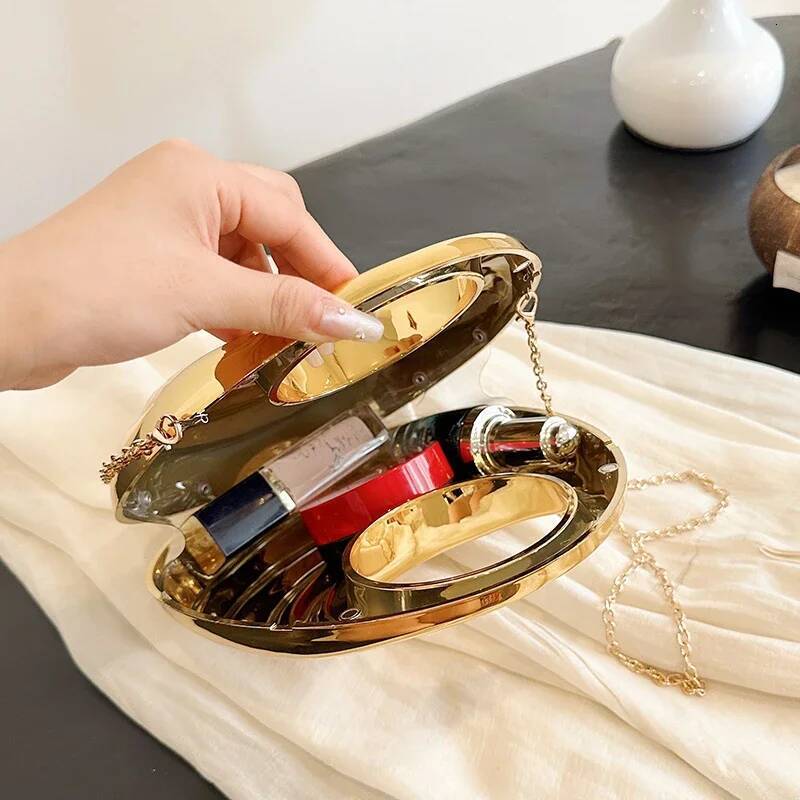 Acrylic Evening Clutch Women Shoulder Bag Handbag And Crossbody Bags Fashion Party Prom Wedding Shiny Design Purse
