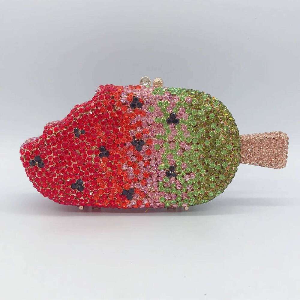 Ice Cream Shaped Dia Evening Clutch Bag For Party Wedding Boutique Novelty Mini Kawaii Rhinestone Purses High Quality