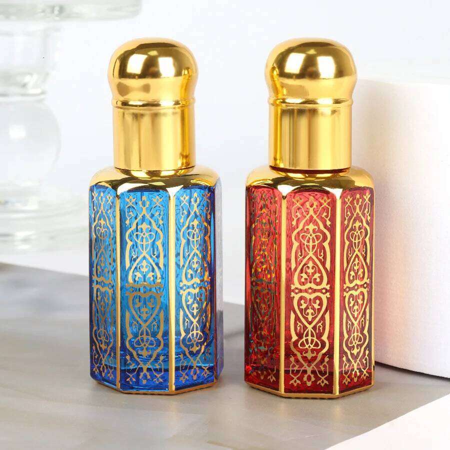 Perfume 3/6/12ML Portable Mini Gold Refillable Essential Oils Bottles Bronzing Liquid Containers Roll on Bottle X250716