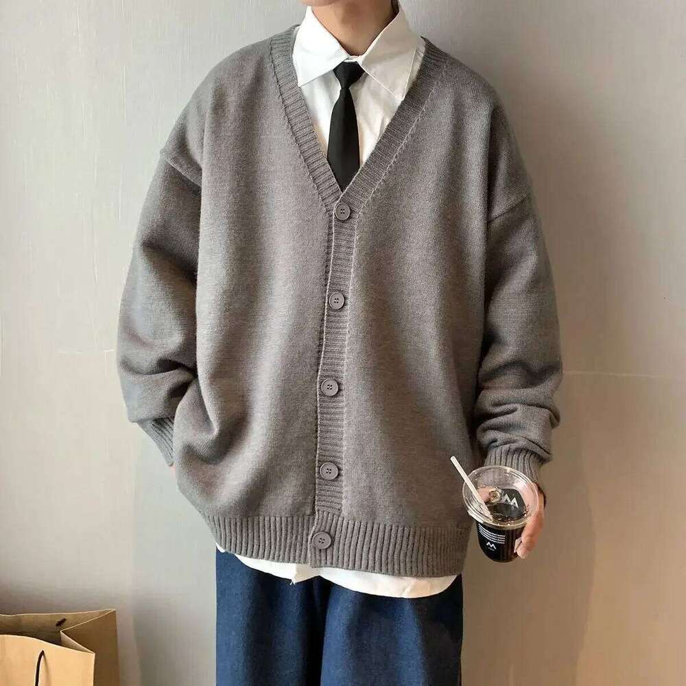 Knitted Sweaters For Men Solid Color White Man Clothes Coat Plain Jacket Cardigan X Korean 2024 Autumn Elegant Comfortable S A