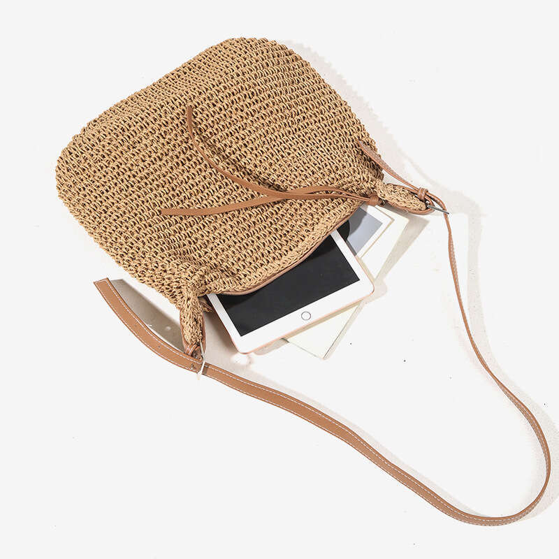 Casual Crossbody Solid Color New Versatile Shoulder Straw Woven Vacation Beach Commuter Women's Bag