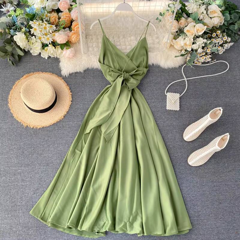 Boho Slim V Neck Summer Bandage Backless Maxi Long Dress Women Casual Spaghetti Strap Party Beach Holiday Elegant Tunic Vestidos dongdumaoyi