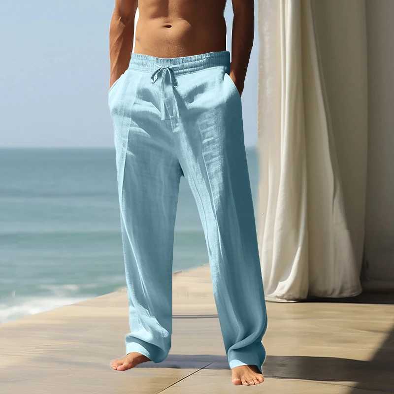 European and American Autumn Mens Hip-Hop Breathable Cotton Linen Loose Casual Pants Outdoor Hiking Sports Pants y250716
