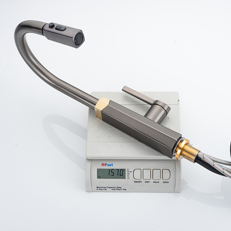 Pull-Out Kitchen Faucet with Hot & Cold Rotating Spout for Sinks