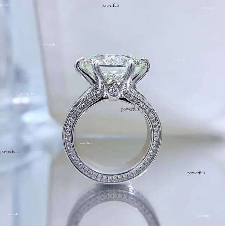 10ct Choucong Brand Wedding Rings Jewelry Real 100% Sterling Sier Round Cut Moissanite Dia Zircon Party Eternity Women Bridal Ring Gift Never fade