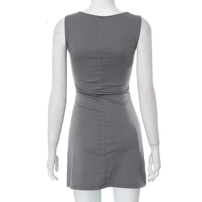 Woman Dress Sleeveless Knit Slim A-Line Female O-Neck Sleeveless Mini Dresses Sheath 2024 Summer Clothing Streetwear Y2K Qtraf2411 R250716