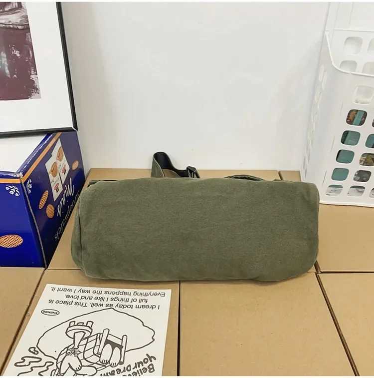 Female Canvas Fabric Hobo Soft Slouchy Shoulder Bag sac Student Leisure Medium Size School Book Laptop Pouch Messenger Side Bag