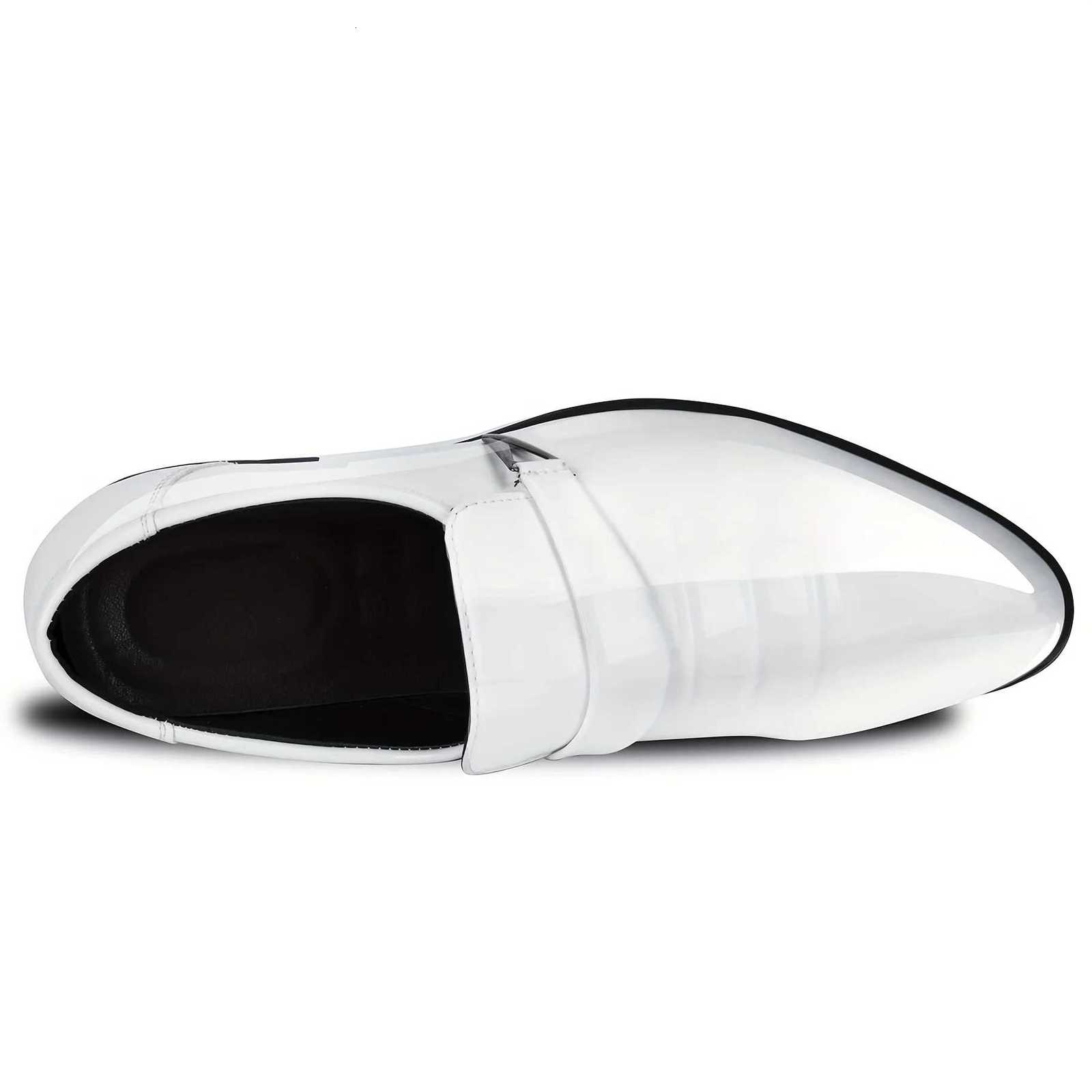 Mens Pointed Toe Tuxedo Casual Shoes Wedding Party Fashion Shoes Y250715