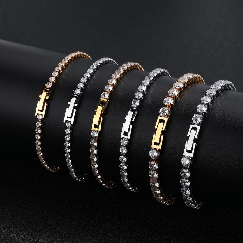 Full-Zircon Encrusted Ti-Steel Band for Women's Accessory Collection
