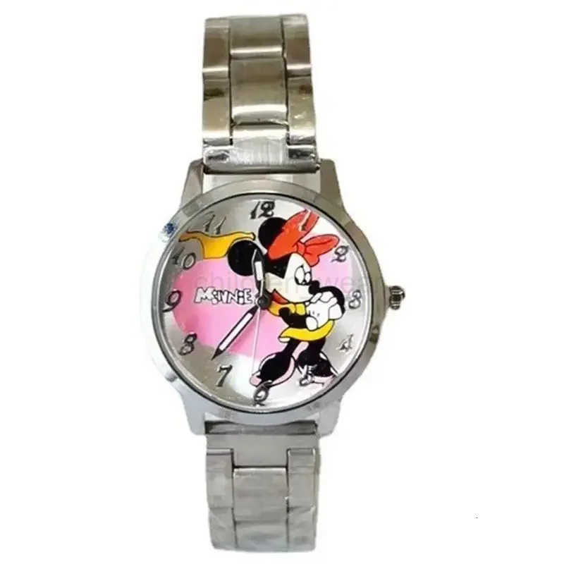 Disney Mickey Mouse Minnie Gold Silver Watch Childrens Boys Girls Watches Steel Students Quartz Adult Watch Birthday Gift W20250716