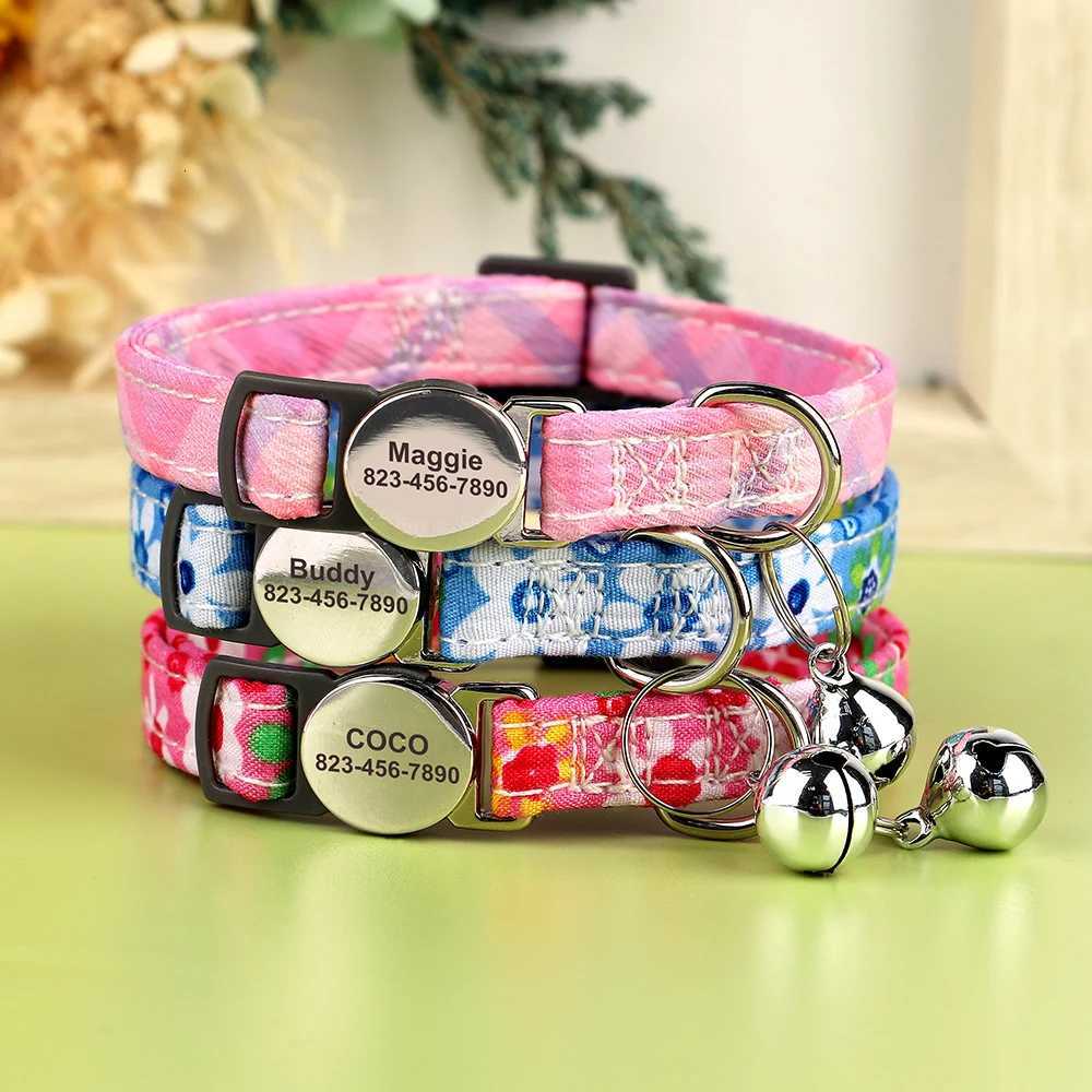 ute Nylon Cat Collar with Bell Personalized Cats Collars Free Safe Breakaway Kitten Necklace Chuitsk Release For Cats LL250716