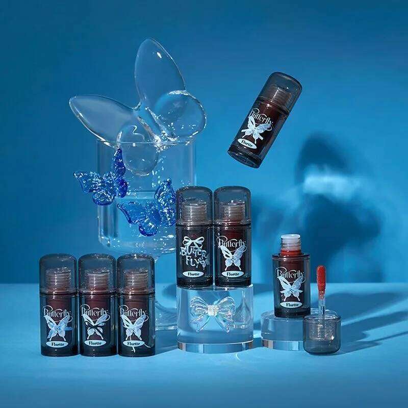 FLORTTE Butterfly Series Honey Mouth Red Glaze Lip Tint Korean Lipgloss Wholesale Makeup Lipstick