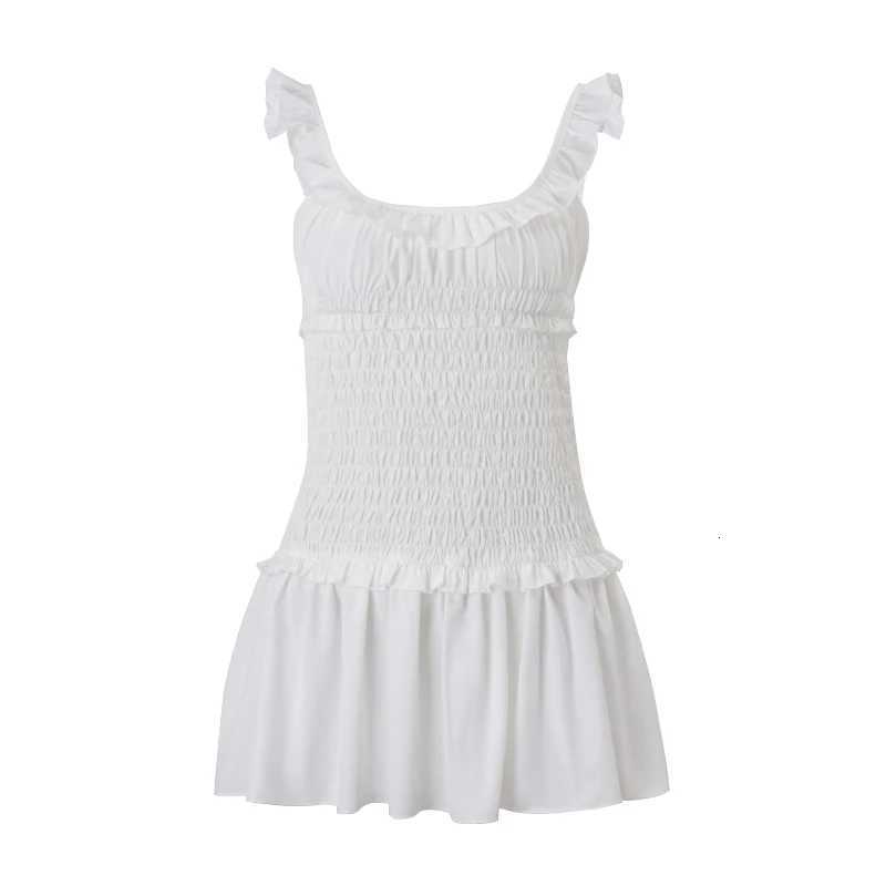 Vermery Casual Off Shoulder Ruffle Halter Dresses Sexy Womens Sleeveless A Line Mini Dress Summer Temperament Street Vestidos R250716