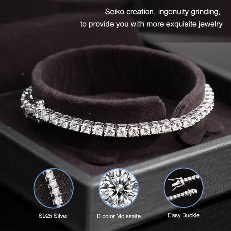 Wholesale Hip Hop Iced Out Fine Jewelry 2mm 3mm 4mm 5mm 6mm 6.5mm Lab Diamond 925 Silver VVS Moissanite Tennis Chain Necklaces