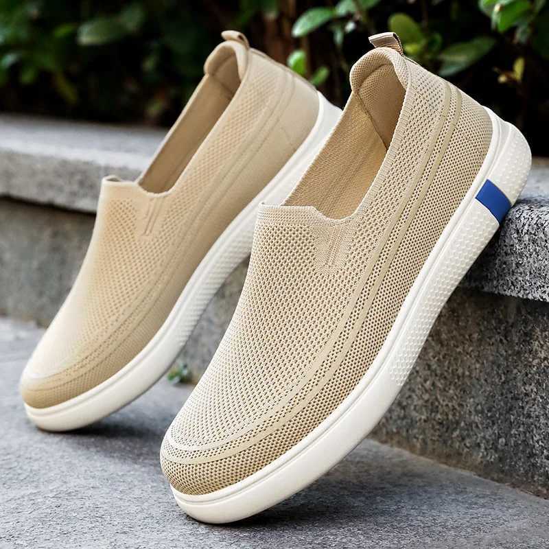 Mens Spring New Knitted Breathable Single Shoes Dads Shoes Mens Casual Shoes Comfortable Mens Shoes Sneakers W250716