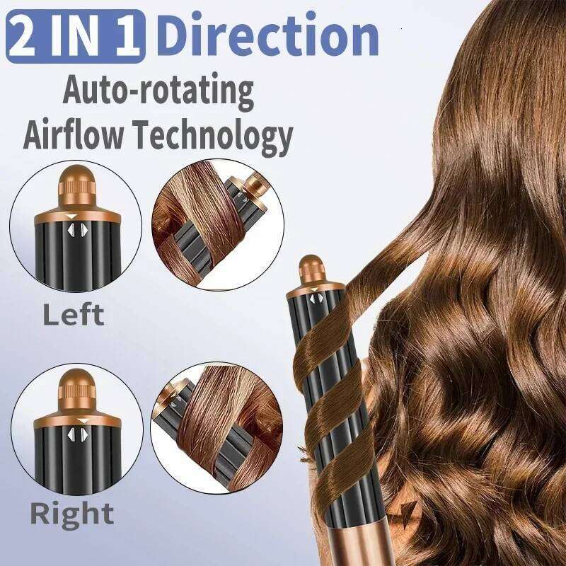 6 In 1 High-Speed Negative Ion Multi Hair Styler Professional Blow Dryer Brush Curling Gift For Women